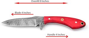 Cuchillo de Caza Hecho a Mano de Acero al Carbono con Mango de Madera y Funda de Cuero, Hoja Fija Afilada como una Navaja, Cuchillo para Acampar y Actividades al Aire Libre - Product Image 2