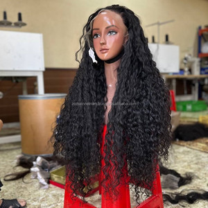 Perruques en cheveux naturels vietnamiens bruts, bouclés en vrac, avec dentelle frontale, ondulés et lisses, sans nœuds - Product Image 1