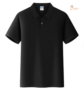 T-shirt sportif d'été pour homme en polyester/coton tricoté, couleur unie, logo personnalisé sur le devant, séchage rapide, disponible en stock - Product Image 3