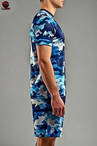 Uniforme de fútbol de manga corta con camuflaje azul, conjunto de jersey para entrenamiento de fútbol, ropa deportiva con estampado personalizado, uniforme de voleibol - Product Image 5