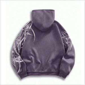 Sudadera con capucha y cremallera de algodón grueso de alta calidad para hombre, estilo vintage, ropa de calle, chándal de otoño, tejido de punto oversize bordado - Product Image 3
