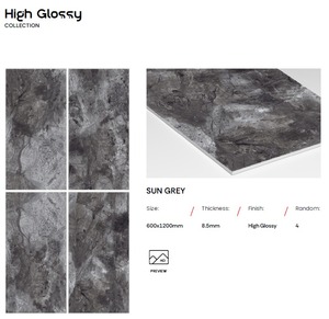 Azulejo de porcelana esmaltada de alto brillo de 600x1200 mm, azulejo de pared con aspecto de mármol para sala de estar, azulejos de aspecto moderno para el hogar, hotel y comercios. - Product Image 5