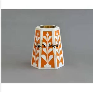 Élégant porte-bougie en os incrusté fait main, accent de décoration d'intérieur de luxe par Tradebyd - Product Image 6