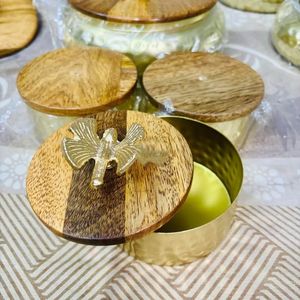 Caja de Almacenamiento de Frutos Secos de Latón Estilo Vintage con Tapa, Recipiente Decorativo para Dulces y Nueces, para Regalo de Boda - Product Image 3