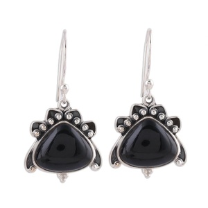 Pendientes Colgantes de Plata de Ley 925 con Ónix Negro, Joyería Hecha a Mano con Piedras Preciosas Naturales para Mujer - Product Image 6