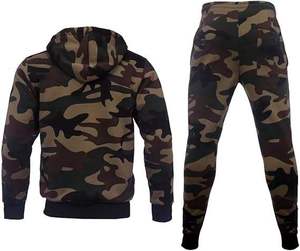Survêtement à capuche camouflage pour homme, manches longues, décontracté, pour l'automne, 100 % polyester, poids moyen, imprimé, coupe classique - Product Image 2