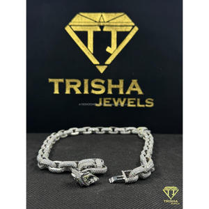 Premium <b>Iced</b> <b>Out</b> Cuban Link <b>Chain</b> Necklace with Lab Grown Diamonds Luxury Men's Fashion Jewelry By Trisha Jewels - Product Image 5