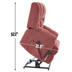 Sillón Reclinable Eléctrico con Doble Motor y Masaje Térmico, Posición Infinita, Soporta hasta 350 LBS, con Control Remoto, Firmeza Media para Usuarios Pesados - Product Image 1