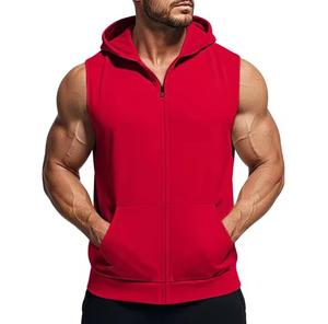 Sudadera con Capucha sin Mangas para Hombre, con Cierre, Felpa Francesa, Color Degradado, Corte Regular Informal, para Otoño, con Bolsillos, Ecológica - Product Image 4