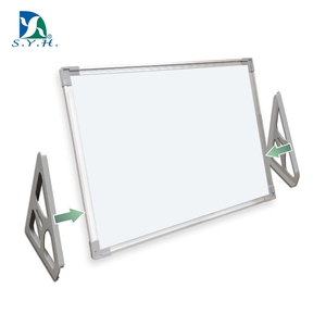 Foldable Double-Sided Easel <b>Board</b> with Magnetic Whiteboard and Fabric Display Surface - Product Image 2
