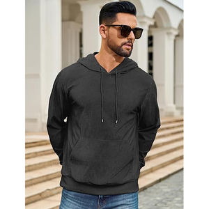 เสื้อฮู้ดฟลีซโอเวอร์ไซส์แบบรักษ์โลกสำหรับผู้ชาย น้ำหนักปานกลาง สวมใส่สบาย สไตล์สตรีทแวร์ที่ต้องมี - Product Image 4