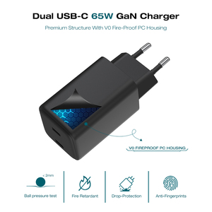 Nuevo Cargador GaN de 65W, PD3.0, PPS, USB C, Carga Rápida, Enchufe Universal para iPhone, Samsung, Laptop, Cargador de Pared - Product Image 4
