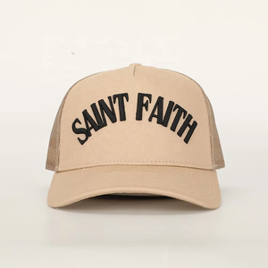 BSCI Wholesale Custom 5 Panel Outdoor <b>Mesh</b> Sport Hat High Quality Embroidery Logo Camel Cotton Classics Gorras Oem Trucker Cap - Product Image 6