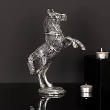 Escultura Decorativa de Caballo Corriendo en Plata y Oro, Figura Decorativa de Mesa para el Hogar, Oficina y Decoración de Interiores de Lujo - Product Image 4