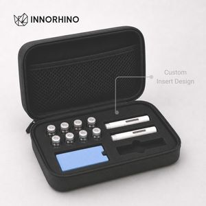 Étui rigide personnalisé à fermeture éclair pour flacons de peptides avec support antichoc en EVA et poche en filet pour flacons de 2 ml et 3 ml, kit de voyage pour stylos OEM/ODM - Product Image 4