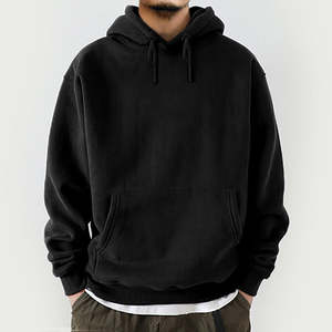 Sweat-shirt à capuche surdimensionné en molleton épais personnalisé pour homme avec impression en relief et broderie à prix de gros - Product Image 1