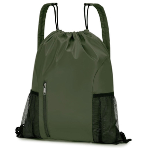 RAHRAJ ENTERPRISES Unisex Olive Green Zipper <b>Backpack</b> Lightweight Nylon Casual Gym Bag Adjustable <b>Strap</b> Solid Pattern 30-40L - Product Image 2