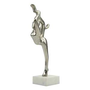Jaffs Exports – Sculpture de ballerine en aluminium argenté, 32 cm H x 8 cm L x 16 cm P, faite à la main, moderne et écologique, pour la maison ou le bureau - Product Image 3
