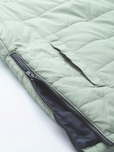 Men's <b>Light</b> Green Puffer <b>Jacket</b> Stand Collar Zipper Front Casual Autumn Wear Solid Color Slim Fit Windproof Polyester Wadding - Product Image 6