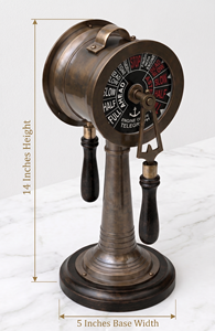 Telégrafo de latón vintage con diseño de motor de barco, decoración náutica, estilo antiguo, adorno de escritorio, decoración redonda de metal para el hogar con diseño de ancla - Product Image 5
