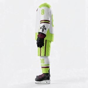 Ensemble d'uniformes de hockey sur glace de qualité supérieure, couleur unie, par RIVIAN ATLANTIC, impression par transfert thermique, 100% polyester, pour hommes - Product Image 5