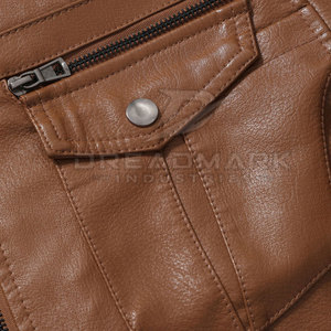 Breathable Lightweight Comfortable <b>Men</b> Winter Leather <b>Jacket</b> <b>Canvas</b> Stand Collar Zipper Front Waterproof Windproof Casual - Product Image 4