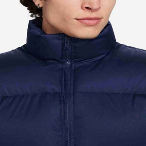 Veste matelassée pour homme Econex Sports, bleu marine, à capuche, col montant, fermeture éclair, coupe-vent, hiver, décontractée, coupe régulière, couleur unie - Product Image 5