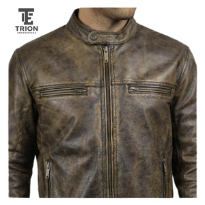 Nueva Llegada: Chaqueta de Cuero Genuino para Hombre, Estilo Casual con Cierre, Corte Ajustado, Alta Calidad - Product Image 6