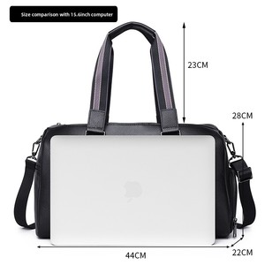 Sac de voyage unisexe en PU, fermeture à glissière rectangulaire, double poignée, résistant à l'eau, capacité de 20 à 36 L, sac à dos de voyage - Product Image 2