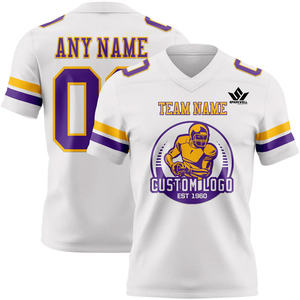 Camiseta de Fútbol Personalizada para Hombre, Cuello en V, Manga Corta, Azul y Blanca, Sublimada, de Poliéster que Absorbe la Humedad, Uniforme de Equipo - Product Image 2