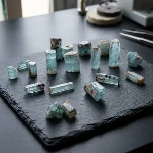 พลอยอะความารีนสีน้ำเงินธรรมชาติ ขัดเงา ปรับแต่งได้ สำหรับการทำสมาธิ บำบัดจักระ พลังงานบวก BAITHU GEMS MINERALS - Product Image 3