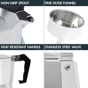 Cafetière classique pour expresso et <span class=keywords><strong>café</strong></span>, Moka Pot pour la préparation de <span class=keywords><strong>café</strong></span> italien et cubain, cafetière Greca, cafetières - Product Image 4