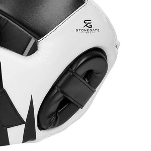 Protector de Cabeza de MMA con Logotipo Personalizado, de Cuero, Ligero, Transpirable y Ajustable, para Práctica de Kickboxing, para Adultos, Protección Facial Completa - Product Image 3