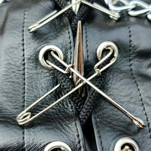 Concert Style Black Leather Windproof & Waterproof <b>Gothic</b> Punk Style <b>Jacket</b> Chain Detail Moto Father Day Special Gift - Product Image 6