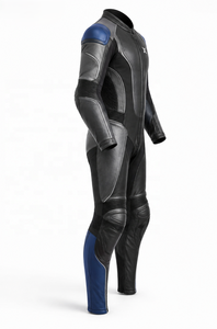 Combinaison de moto en cuir Stretch-Zone |   Noir Bleu |   Fabricant OEM ODM |   Qualité de conception haut de gamme | Vêtements de course - Product Image 3