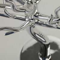Support à bijoux suspendu en métal nickelé avec conception d'arbre forgé finition polie miroir Présentoir d'accessoires de bijoux élégants