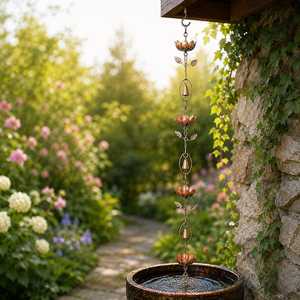 Cadena de Lluvia de Aluminio Premium para Flujo de Agua en Jardines - Product Image 2