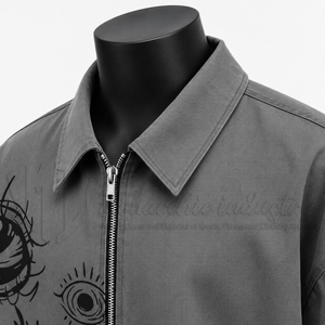 Chemise décontractée à manches courtes zippée pour homme, 100% coton biologique, écologique, OEM ODM, marque privée - Product Image 6