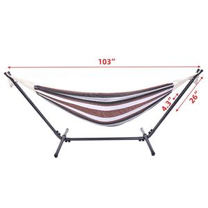 Sedia Amaca per Hotel/Palestra/Campeggio, Amaca Nera e Argento con Motivo Floreale a Righe in Poliestere, Supporto per Amaca - Product Image 4