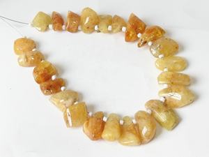 Heliodor Jaune, Pierre Naturelle, Forme Nugget et Briolette, 8 pouces, 10 à 15 mm de longueur, lisse et polie, fait main, pour la fabrication de bijoux - Product Image 2