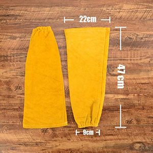 Protectores de brazos de cuero resistentes al calor para soldadores, protectores de brazos de cuero de vaca de primera calidad, mangas de soldadura para trabajo. - Product Image 2
