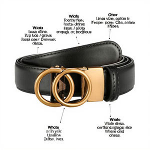 Cinturones de Cuero Vacuno Vintage con Hebilla Cuadrada de Cobre, Ecológicos, de la Mejor Calidad, Tamaño Personalizado, al por Mayor, para Mujer - Product Image 3