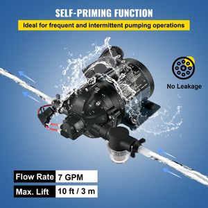 12V DC 7 GPM 60 PSI Max. Pompa autoadescante universale per acqua salata da 10 piedi con valvola in EPDM e pompa di lavaggio - Product Image 4