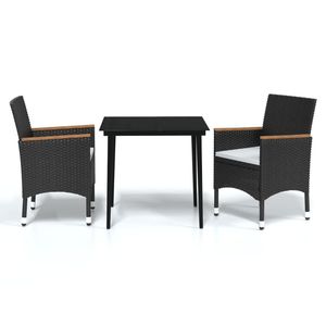 Set da Pranzo Nero per Giardino, Arredamento da Esterno per Patio - Product Image 2