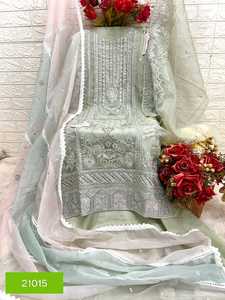 Elegante Organza bordada Shalwar Kameez Handwork Trending Eid Collection Dupatta a juego para fiestas indio pakistaní - Product Image 2