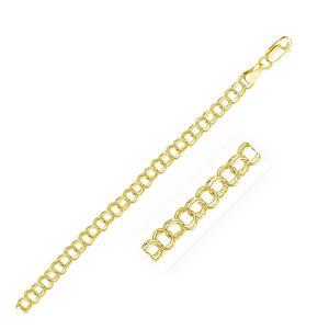 Bracciale a doppio anello in oro giallo massiccio 14k da 5,0 mm - Componenti e accessori per gioielli - Product Image 1