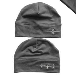 Bonnet unisexe adulte en tricot côtelé jacquard imprimé, gris anthracite, vintage, scintillant et lumineux, 100 % acrylique, pour l'hiver - Vente en gros - Product Image 1