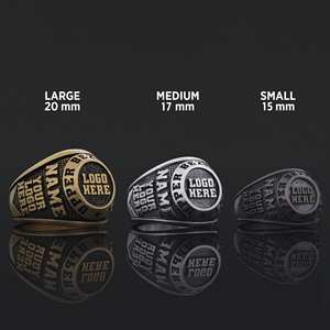 Anillo Escolar BOJ 007, Anillo de Graduación Universitario Personalizado de Plata con Diamantes, Unisex, Anillo de Clase, Regalo para Fiestas y Eventos - Product Image 5