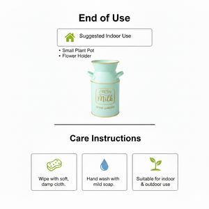 Vase en métal galvanisé Headway de 7,5 pouces, style antique, rétro, rustique, vintage, primitif, ferme, campagnard, vert - Product Image 5