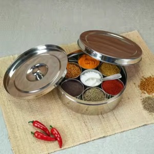 Modern Herb <b>Storage</b> Case Metallic <b>Spice</b> Organizer Masala Container with Sections for Cooking Essentials - Product Image 6